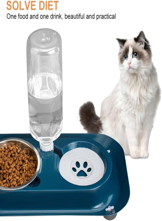 Envop 2 in1 Pet Water and Food Bowl Set Double Dog Cat Bowls with Automatic Gravity Water Dispenser Bottle Detachable Stainless Steel Bowl No-Spill for Cats and Dogs - Image 4
